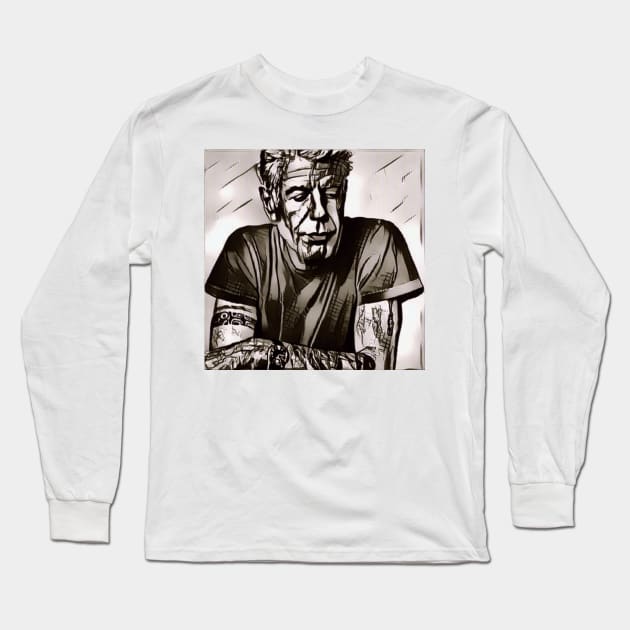 Anthony Bourdain Travel Tee Long Sleeve T-Shirt by TRUMP STUFF